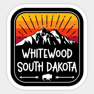 Whitewood South Dakota Vintage Mountain Sunset Sticker